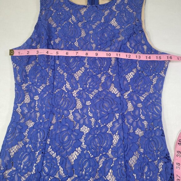 Lulus Womens Royal Blue Sleeveless Lace Midi Dress M Polyester Blend - Picture 5 of 7